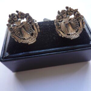 Antique Cini Sterling Aquarius Zodiac  Cufflinks 925 Signed